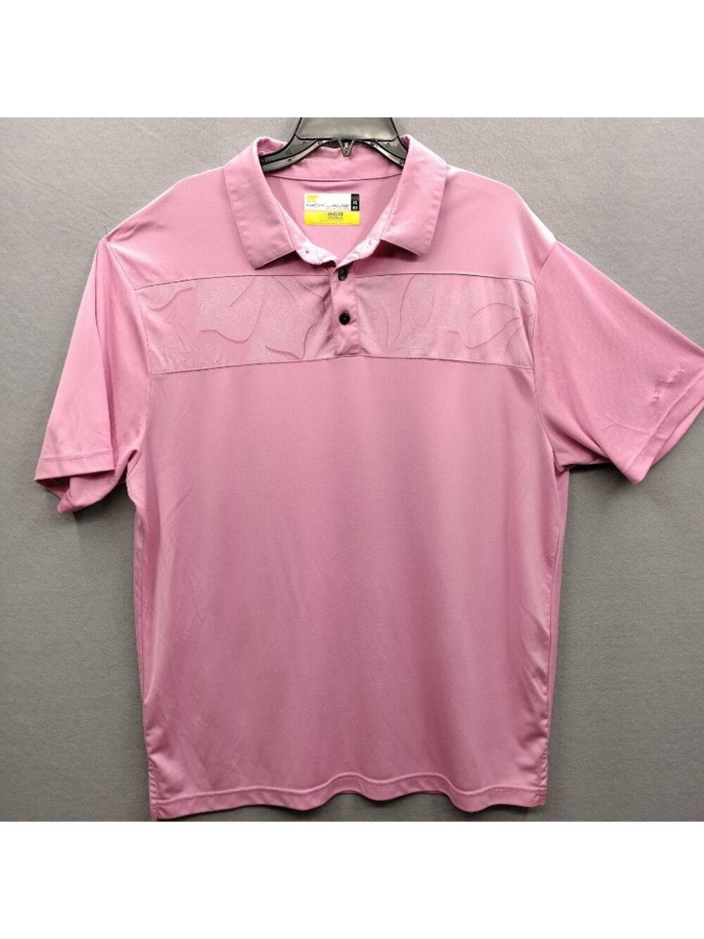Nicklaus XL Mens Polo Shirt Pink EG Eco Performance Short Sleeve Golf Poly Tech